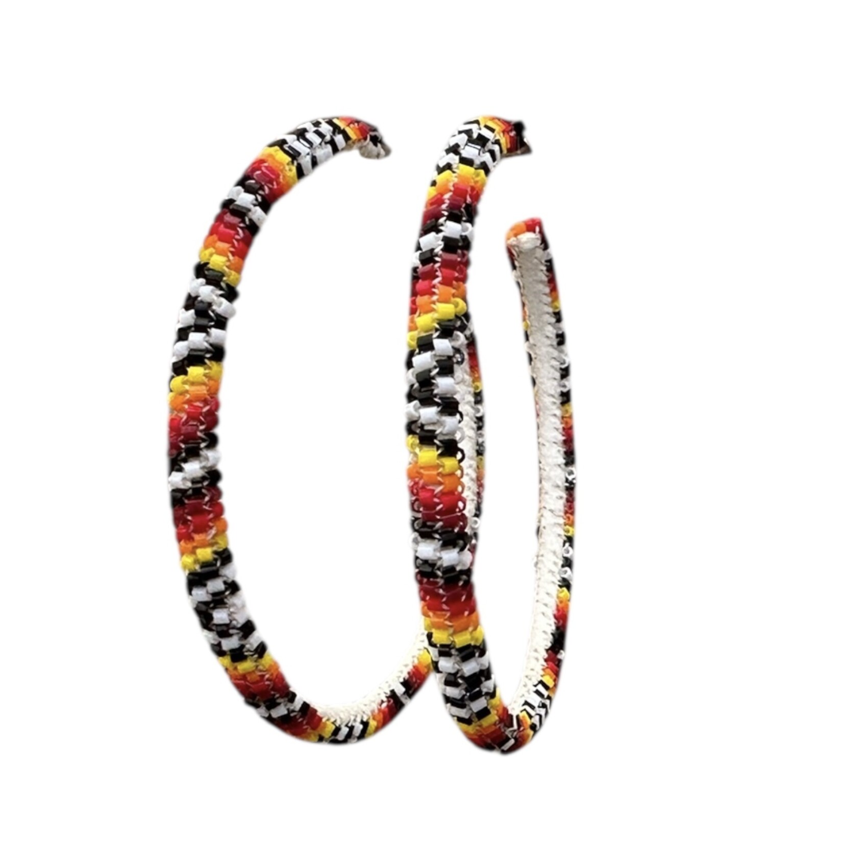 PEYOTE STITCH HOOP EARRINGS -6CM