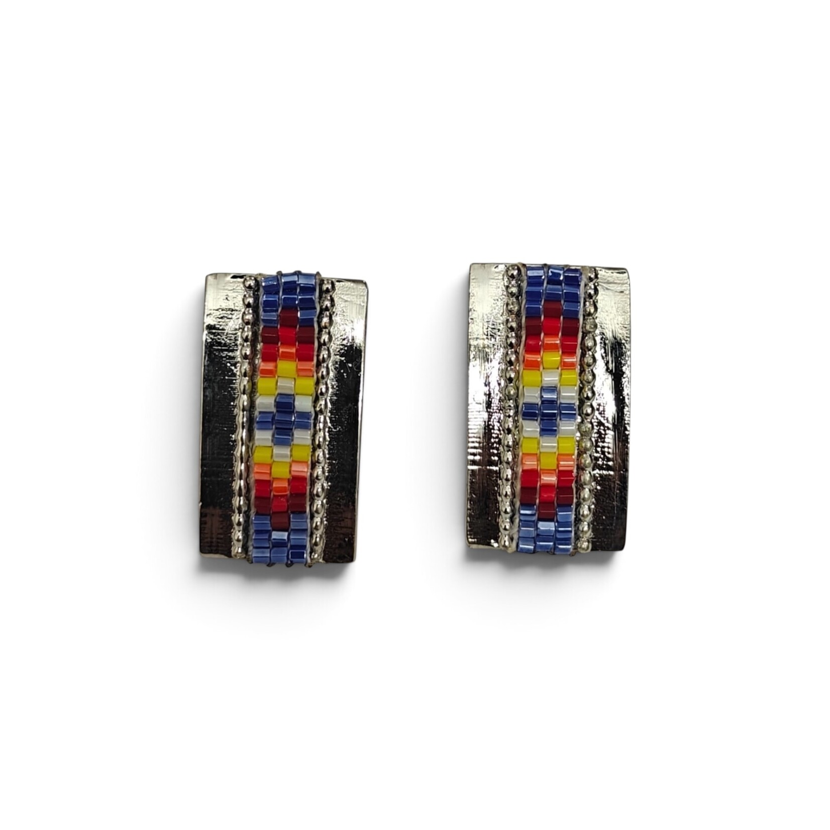 INLAY BEADED STUD EARRINGS