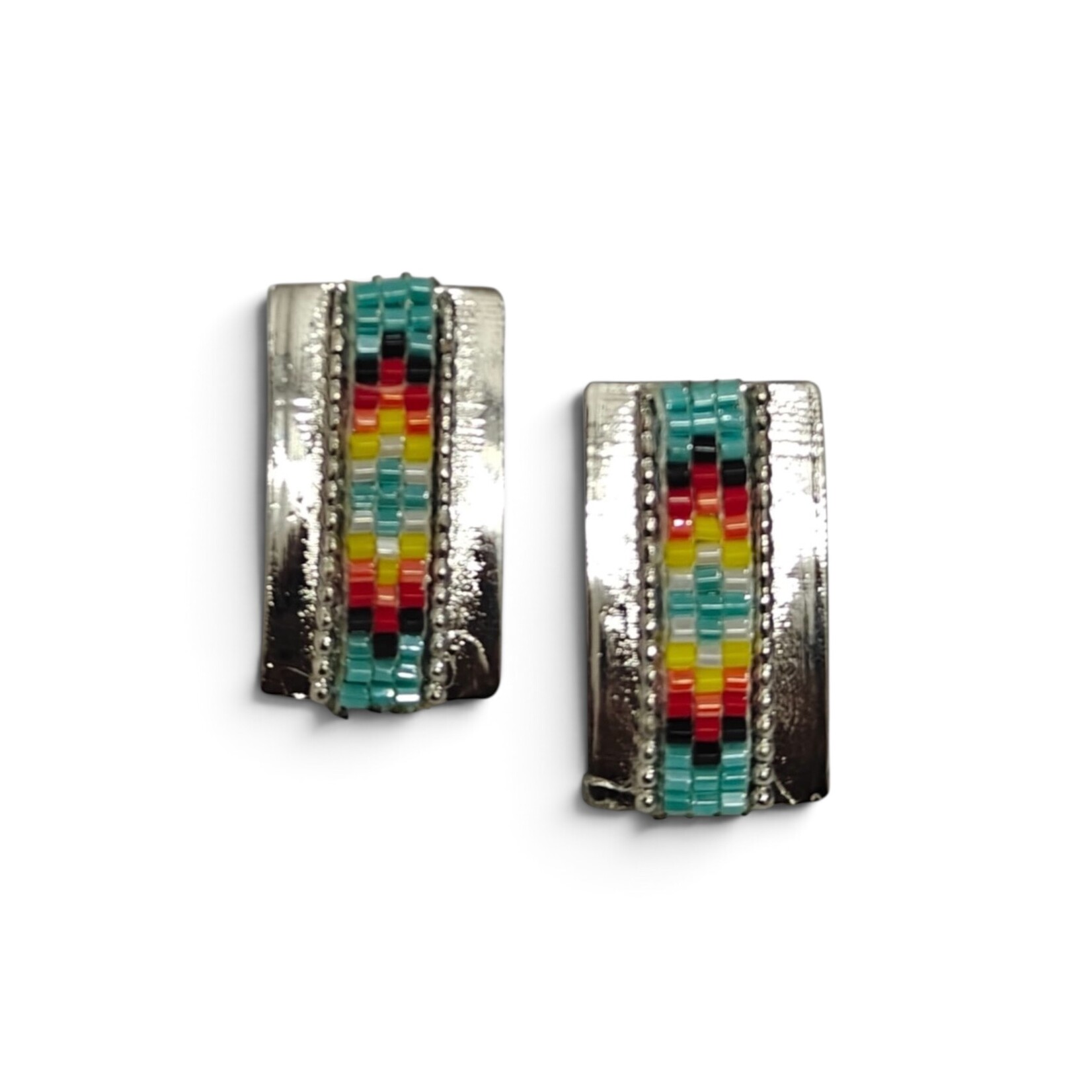 INLAY BEADED STUD EARRINGS