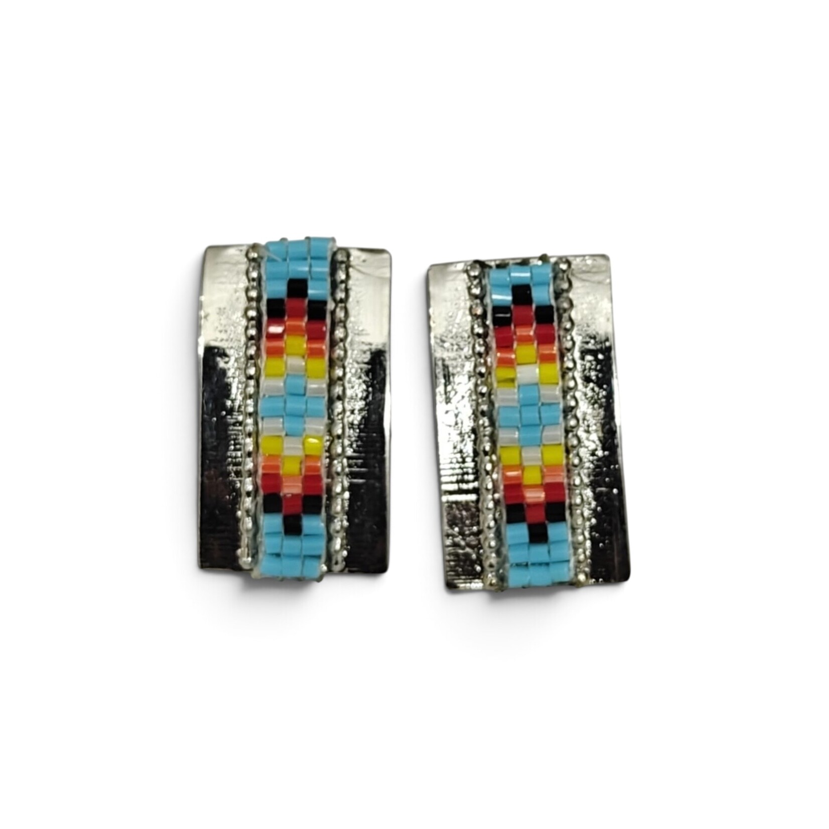 INLAY BEADED STUD EARRINGS
