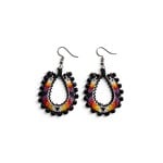 BEADED LOOP EARRINGS 4CM