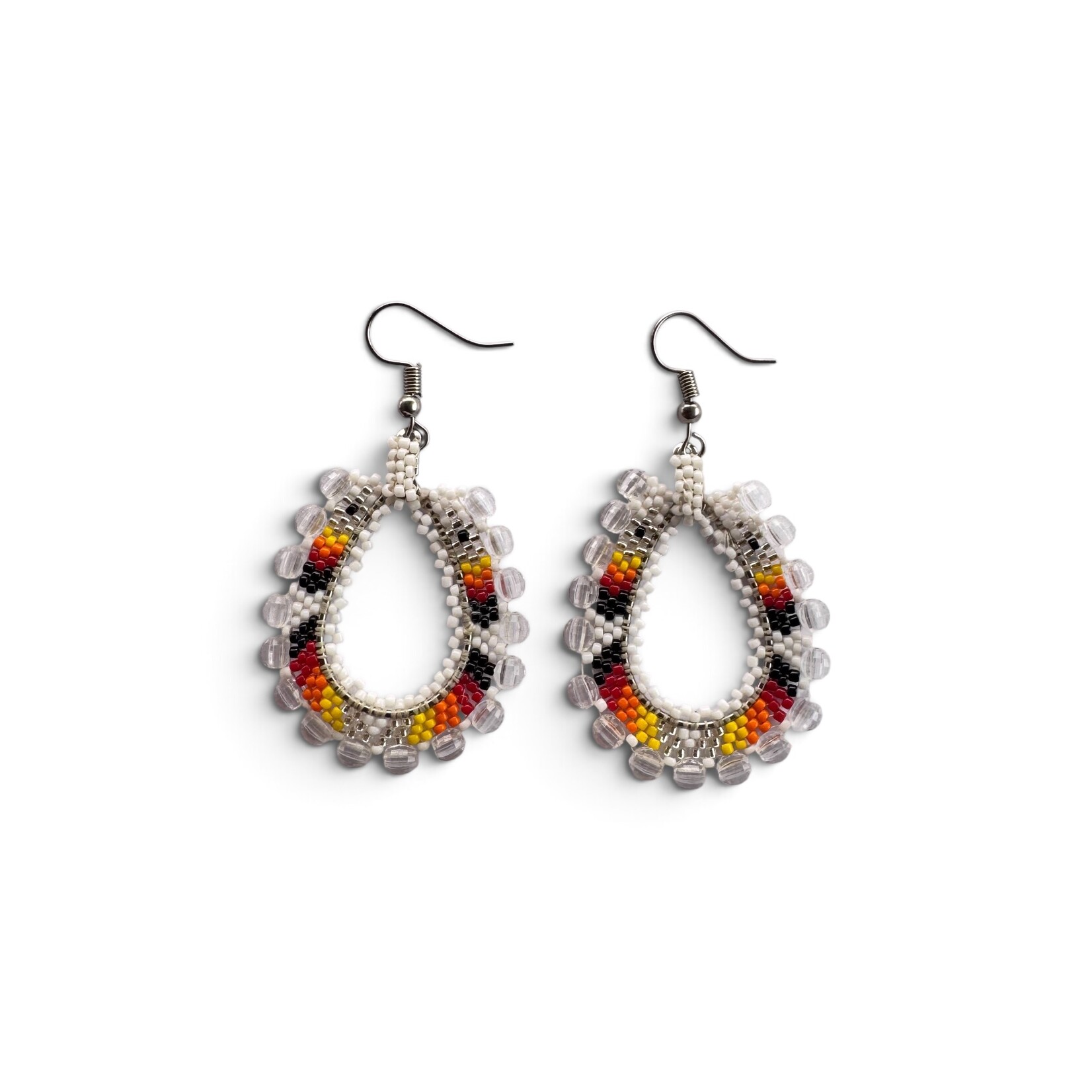 BEADED LOOP EARRINGS 4CM