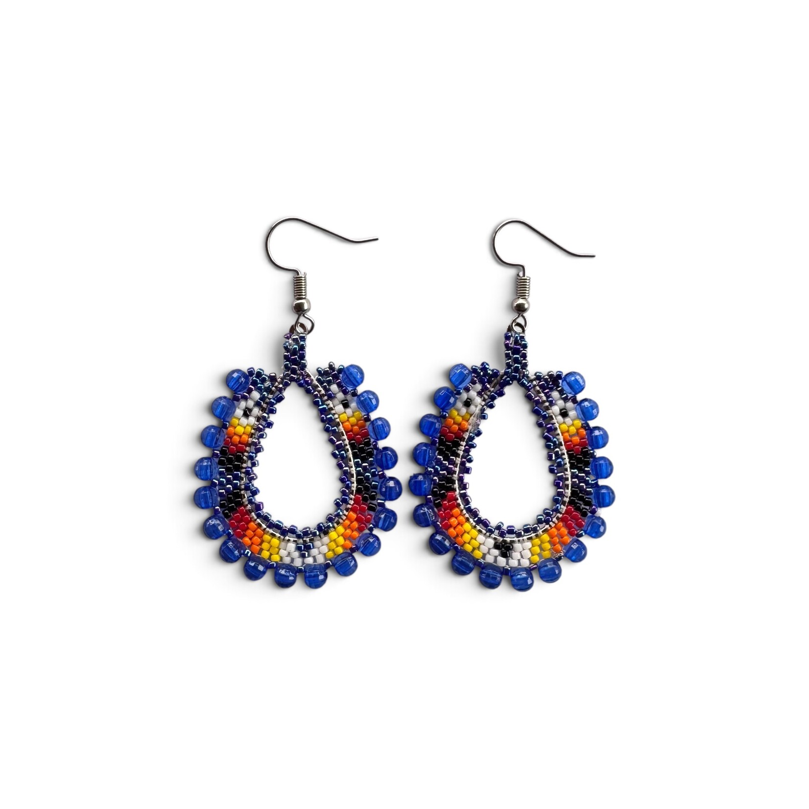 BEADED LOOP EARRINGS 4CM