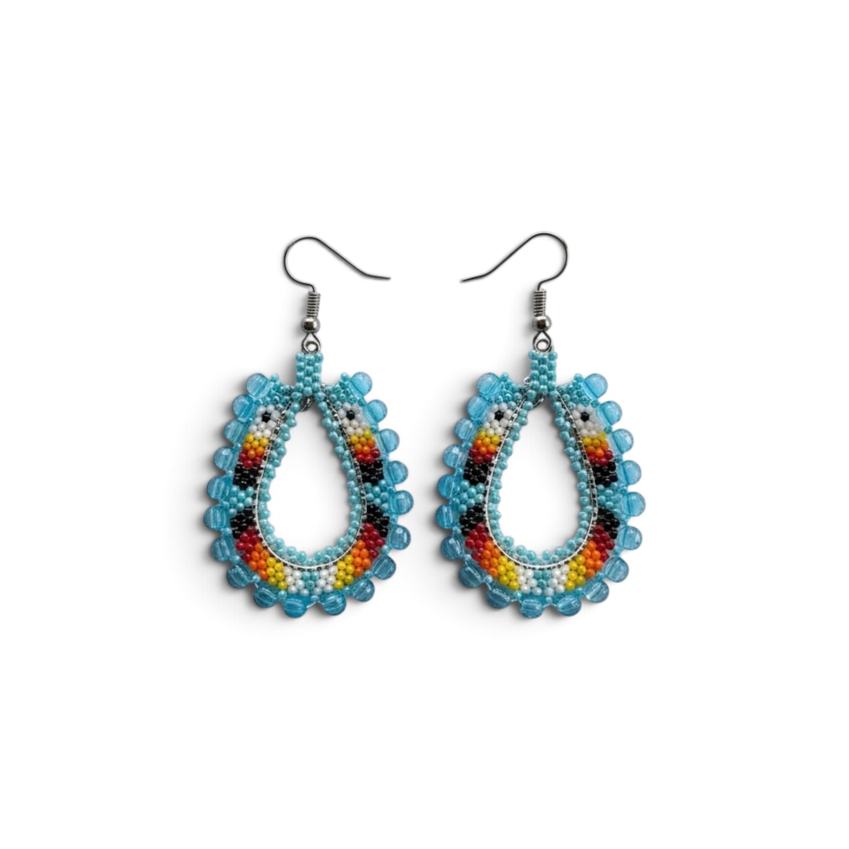 BEADED LOOP EARRINGS 4CM