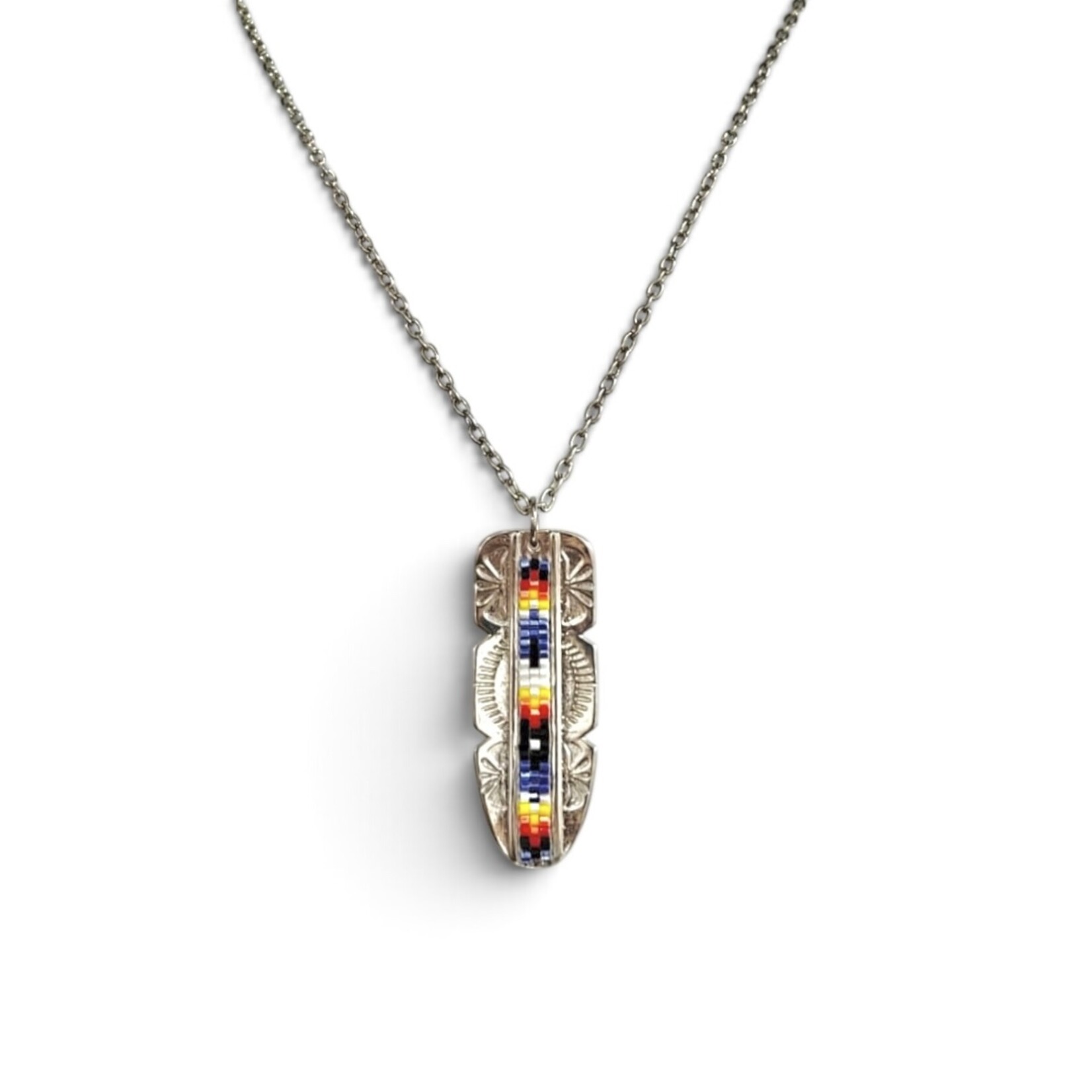 INLAY FEATHER PENDANT