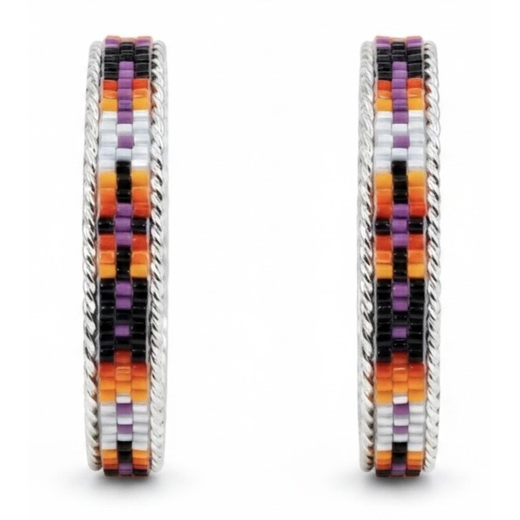 INLAY BEADED HOOP EARRING