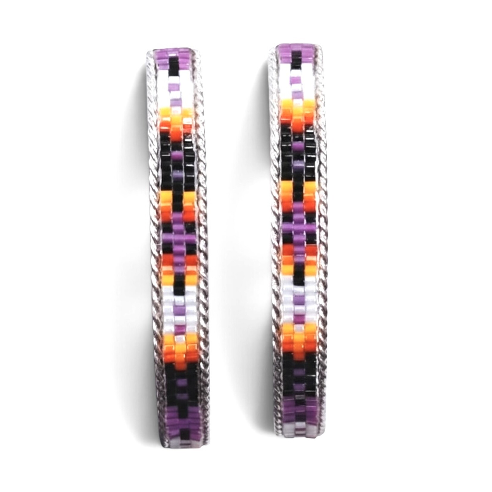 INLAY BEADED HOOP EARRING