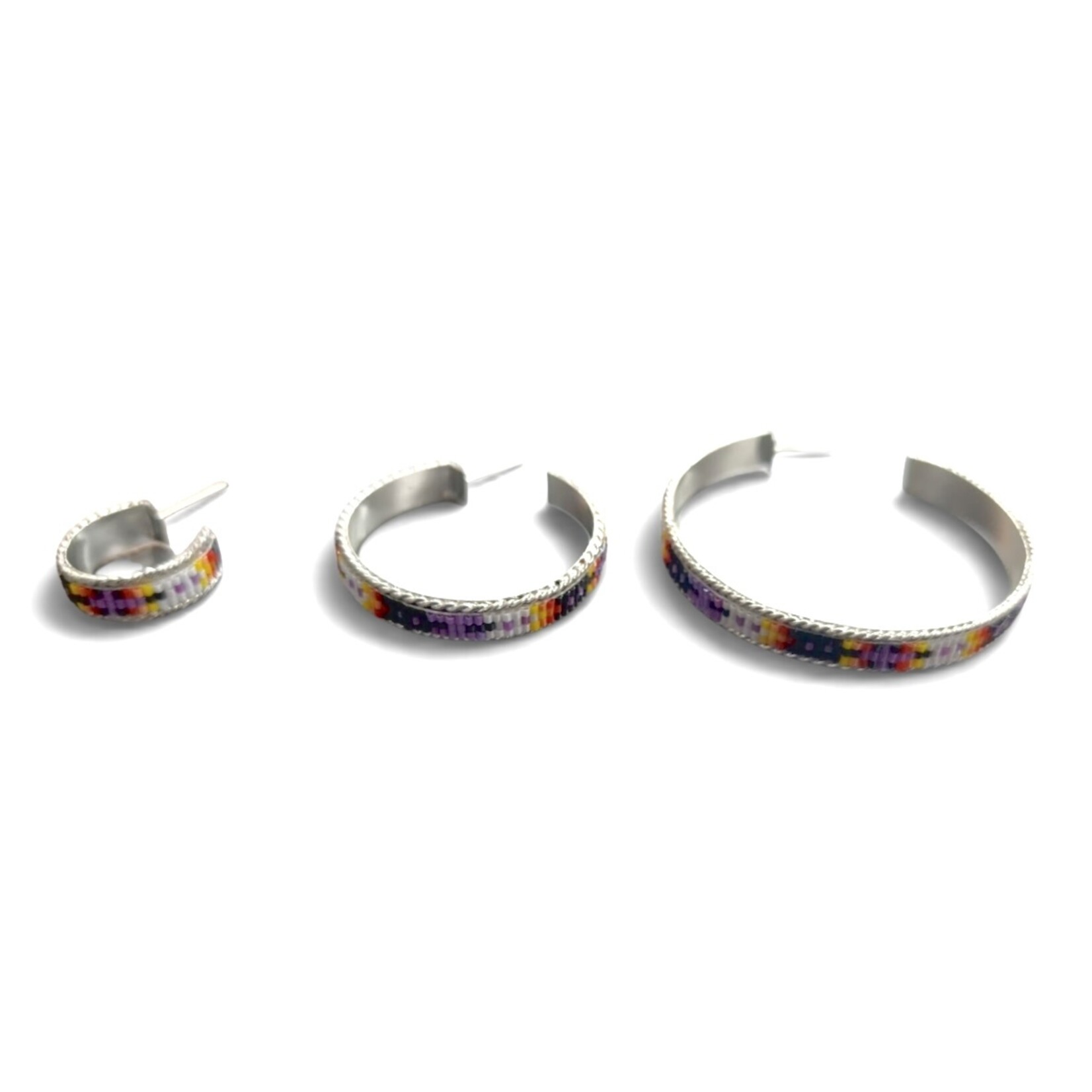 INLAY BEADED HOOP EARRING