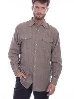 Scully Stripe Shirt Taupe Small