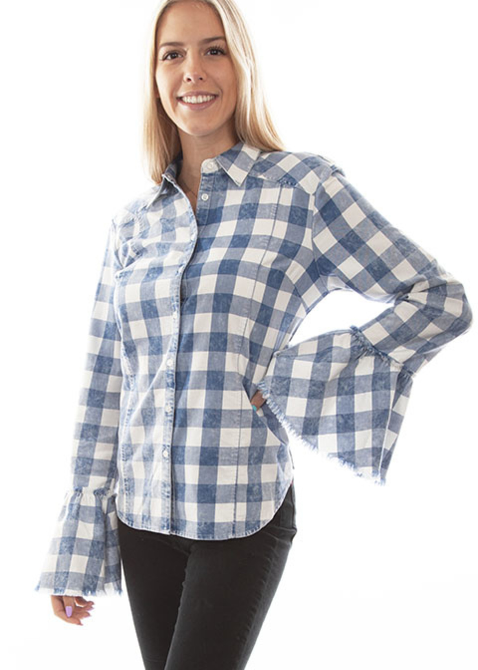 Scully Plaid Button Down Blouse Small