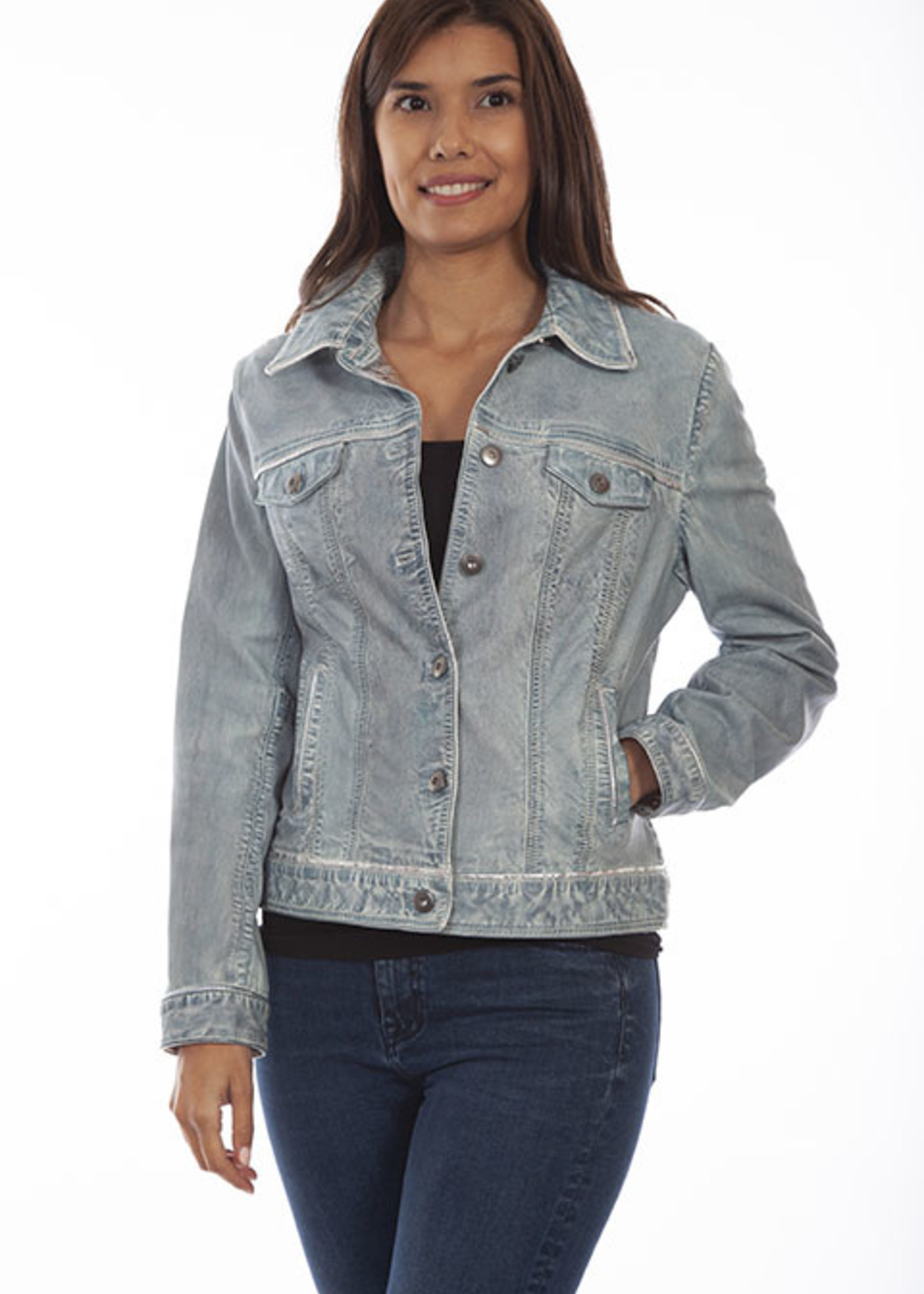 Scully Leather Denim Jacket Small