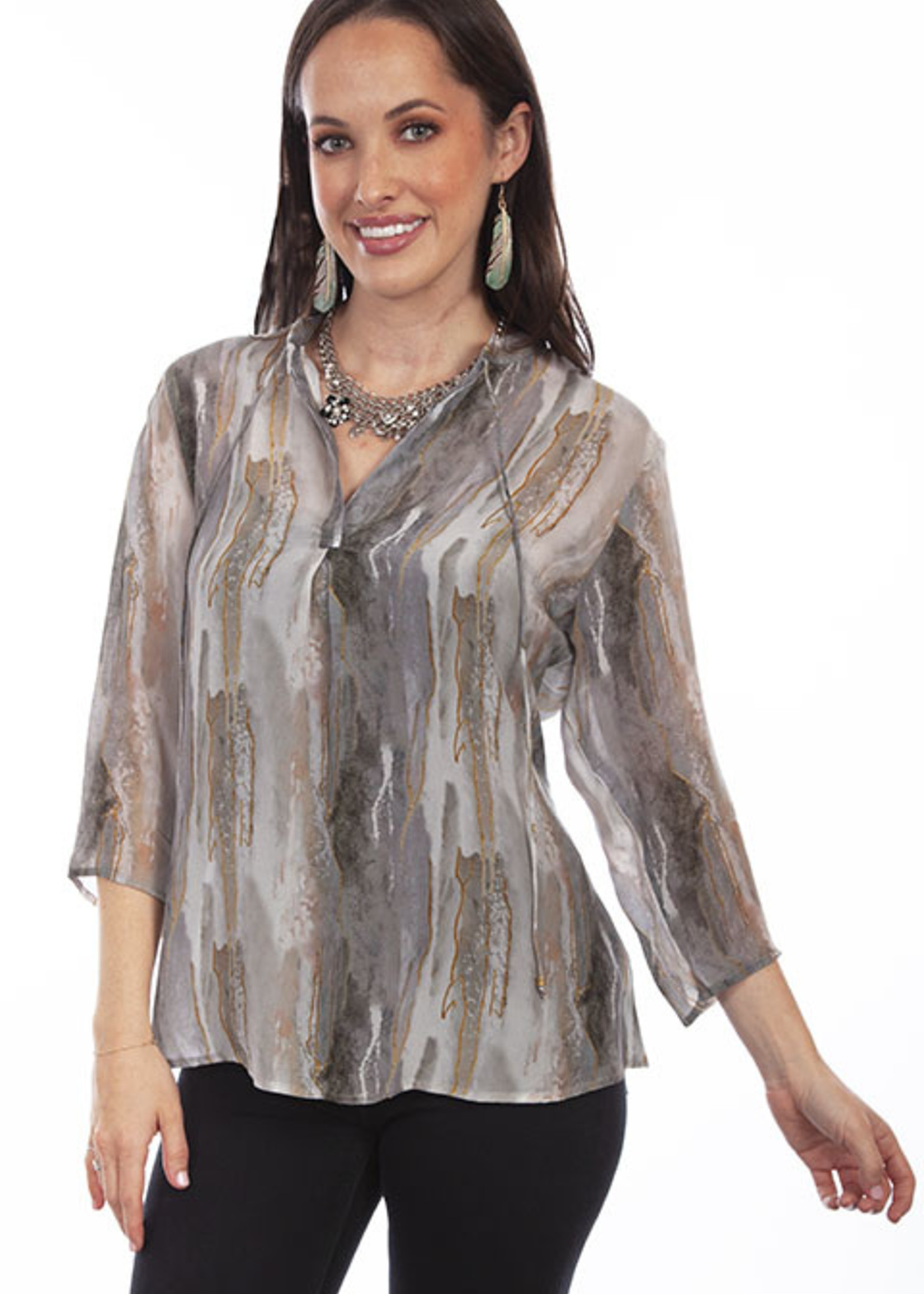 Scully V-Neck Blouse w/ tassles