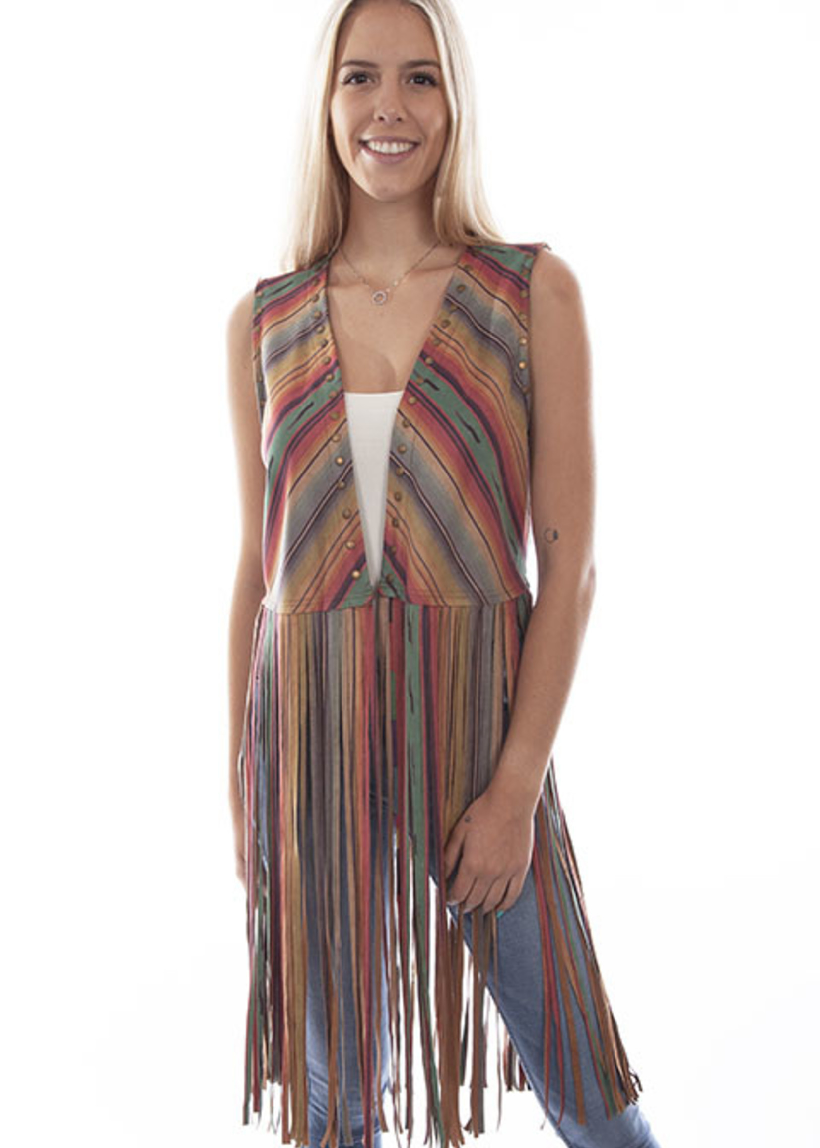 Scully Micro Fiber Print Serape Fringe