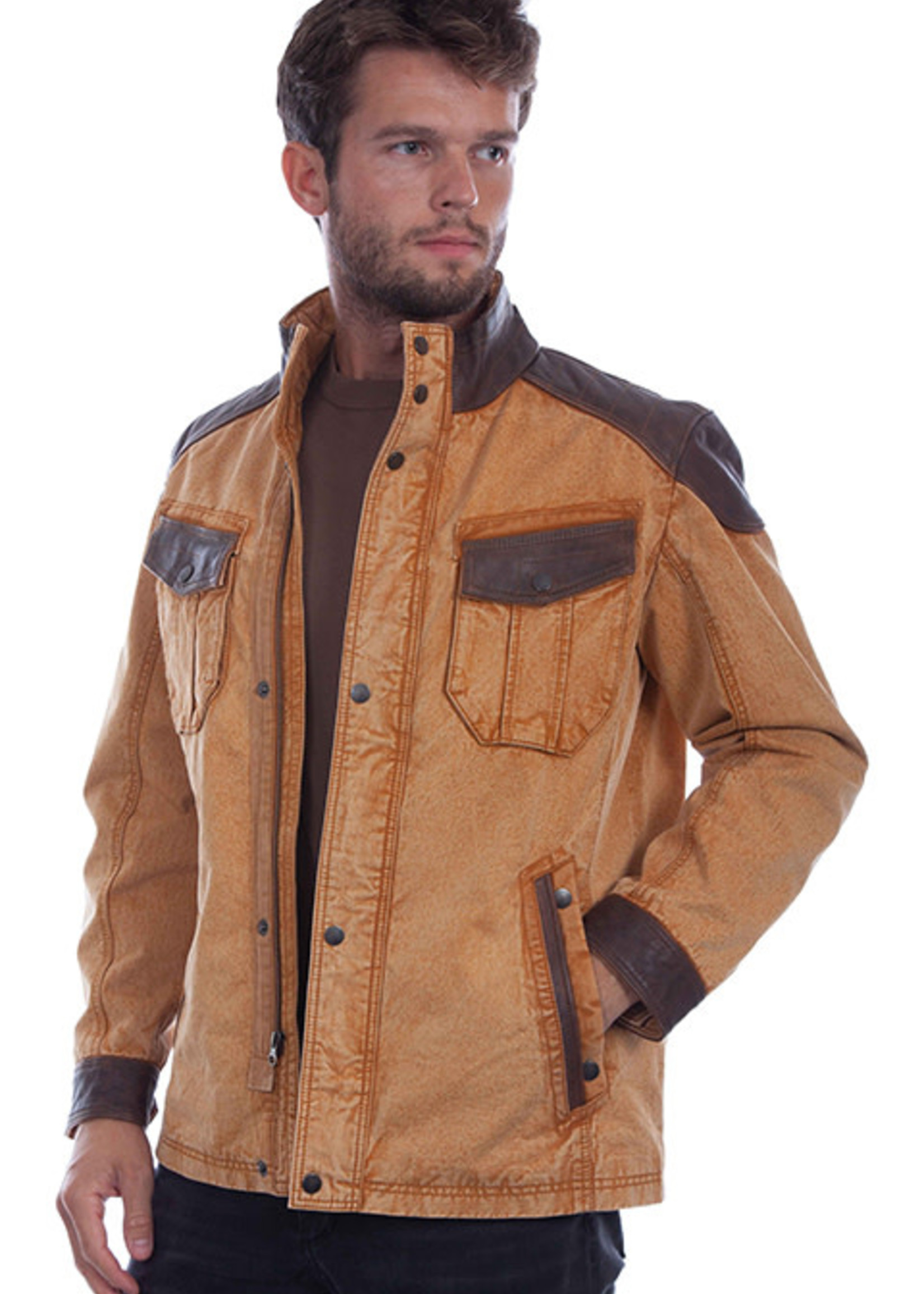 Scully Mens Canvas Leather Jacket