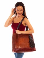 Scully Leather Handbag w/ Tassel