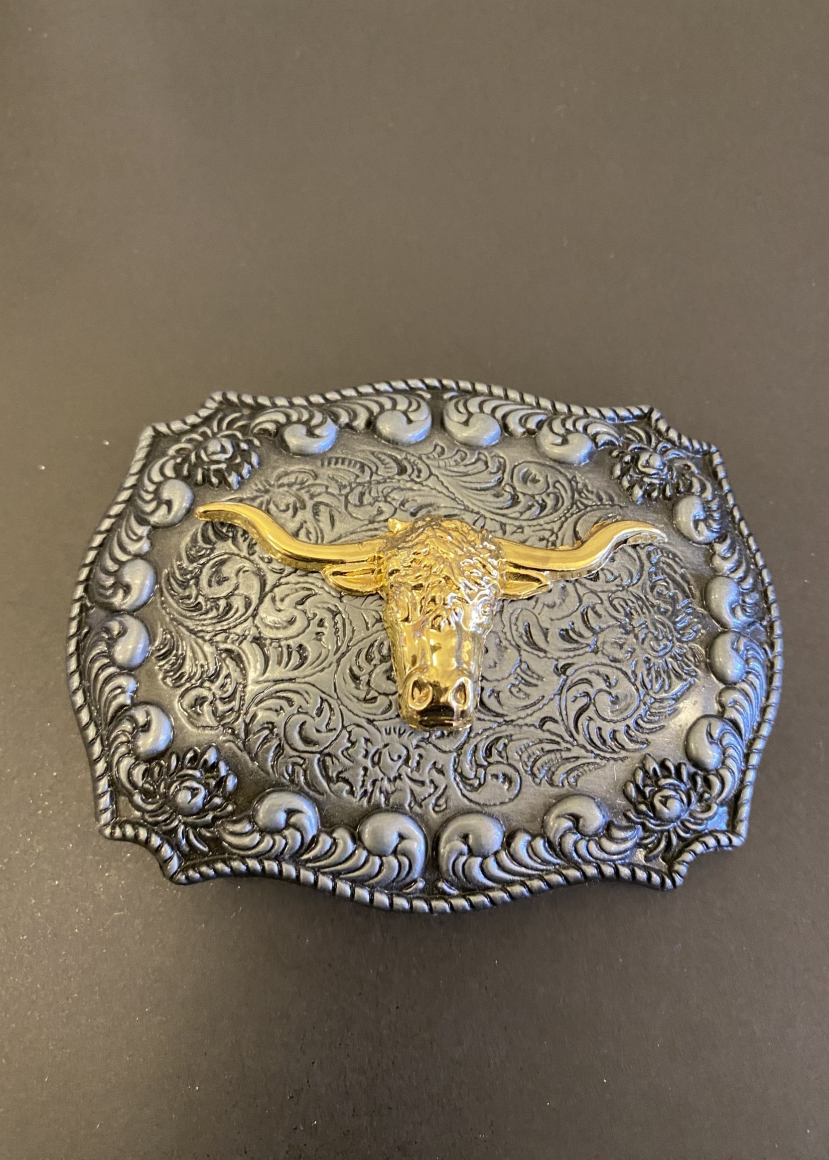 Erin Knight Black with Gold Longhorn Buckle