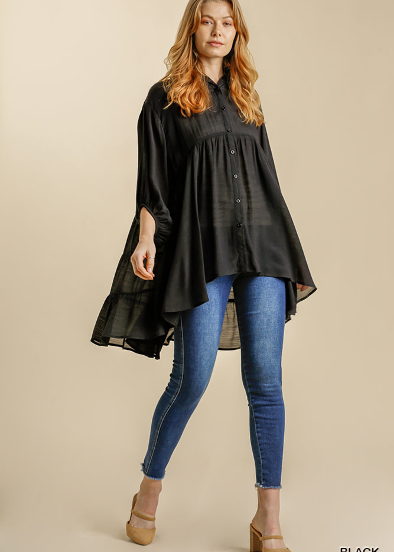 Umgee Gauze Tunic Button Down