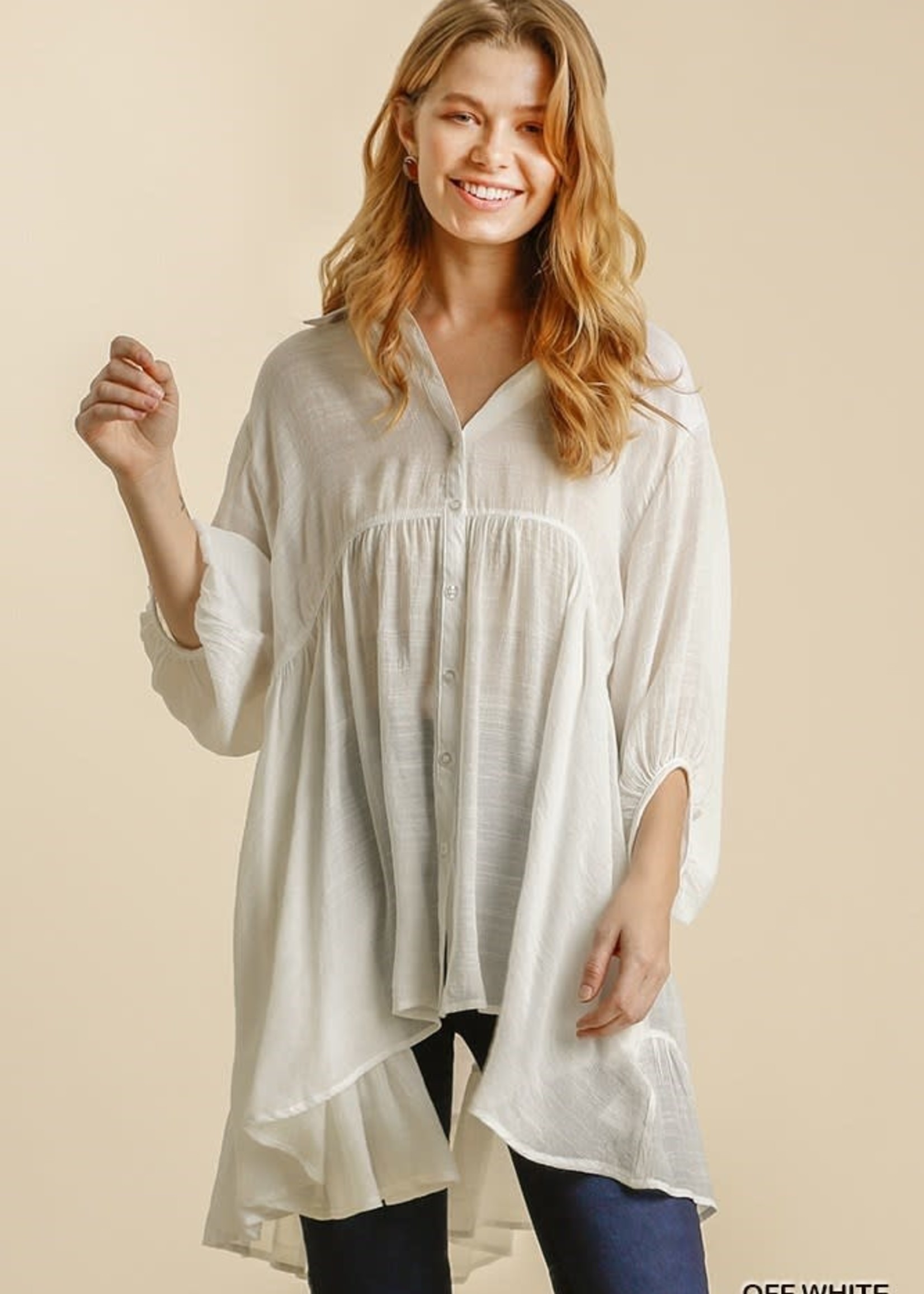 Umgee Gauze Tunic Button Down