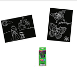 Imagination Starters Chalkboard Coloring Cards - Princess/Butterfly