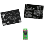 Imagination Starters Chalkboard Coloring Cards - Dino / Truck