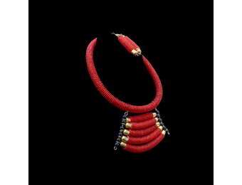 Red/black beaded Necklace set.