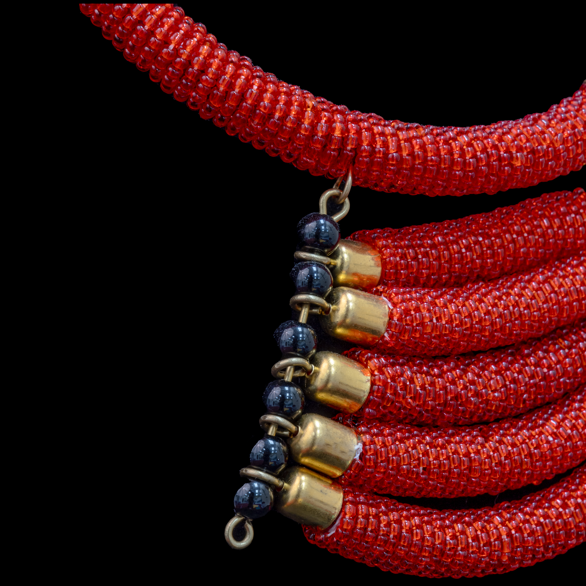 Red/black beaded Necklace set.