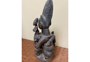 Yoruba Ajere. Used for divination. Most likely held cola nut, which are used in one of two forms of divination. 12 7/8 " h. x 6 5/8 " deep front to back. Nigeria