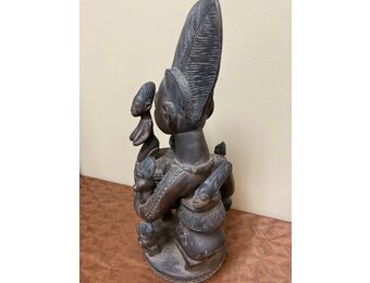 Yoruba Ajere. Used for divination. Most likely held cola nut, which are used in one of two forms of divination. 12 7/8 " h. x 6 5/8 " deep front to back. Nigeria