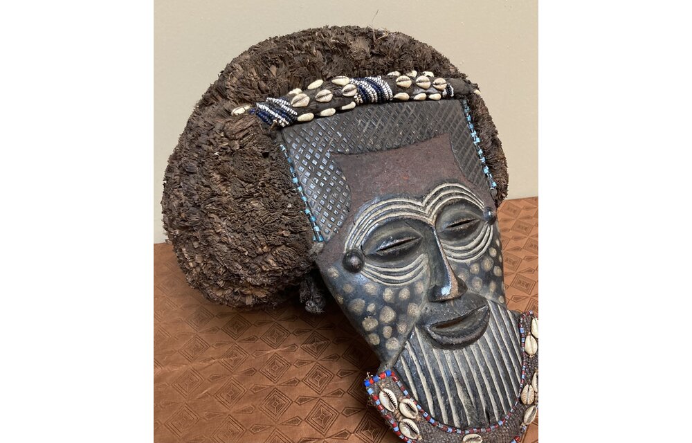 Lele are 1 of the 18 Kuba tribes. The Lele carve and dance mask like this at their annual founding of the tribe ceremonies. Dem Rep of Congo.