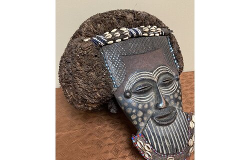 Lele are 1 of the 18 Kuba tribes. The Lele carve and dance mask like this at their annual founding of the tribe ceremonies. Dem Rep of Congo.