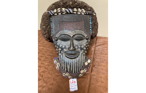 Lele are 1 of the 18 Kuba tribes. The Lele carve and dance mask like this at their annual founding of the tribe ceremonies. Dem Rep of Congo.