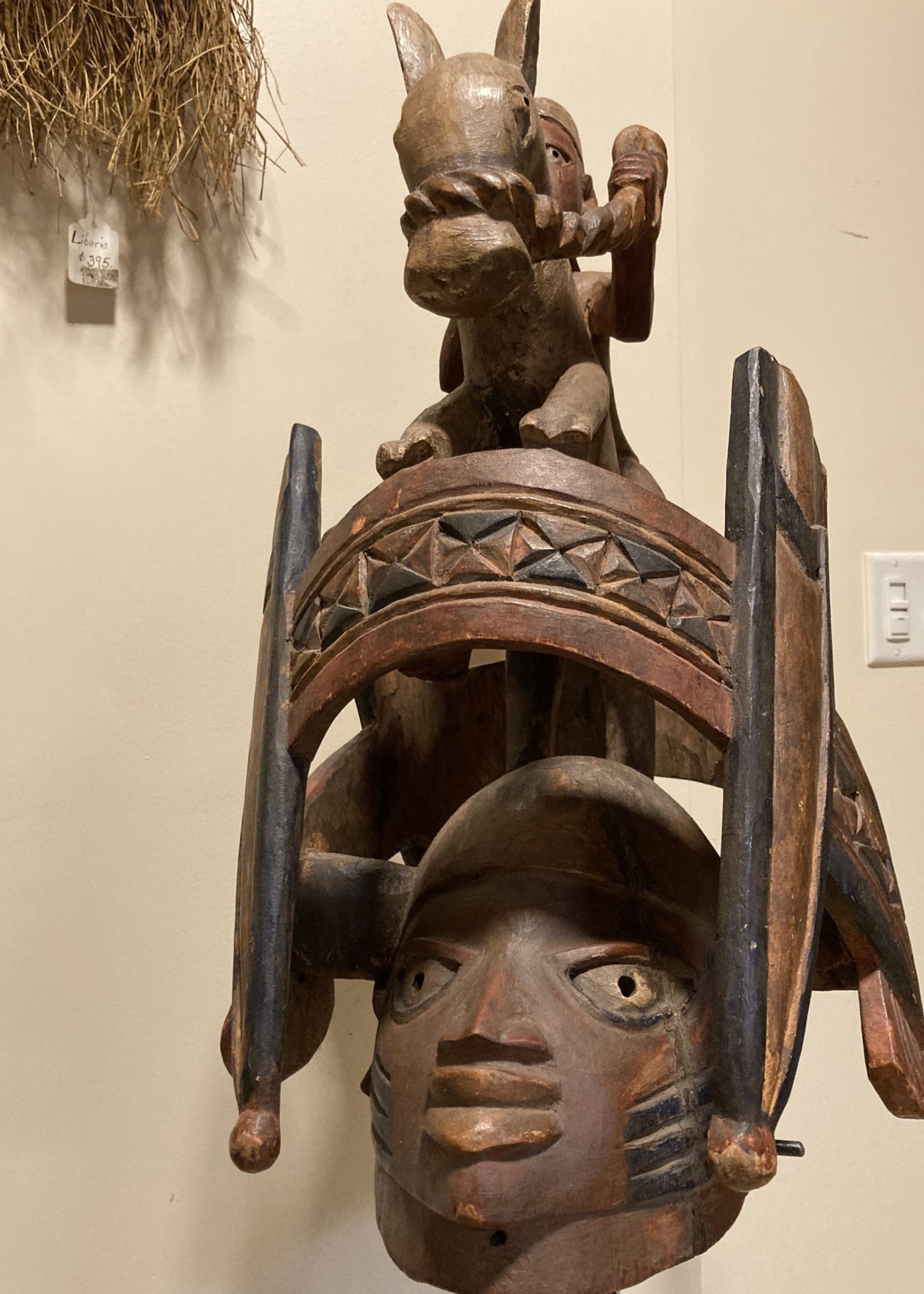 Yoruba Yoruba "Gelede" mask. The Yoruba created this celebration in the 20th century. It celebrates older women, known to have much power, in a month-long event. Nigeria; wood 57 3/4" h on stand, 17 1/4" d x 11 3/4" w. Includes stand