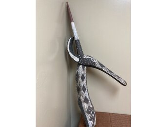 Kurumba Antelope: This graceful figure is actually handheld during both birth celebrations and funerals. The Kurumba are found in northern Burkina Faso. 35 ⅞” tall x 14 ¼” deep