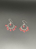 Sterling Silver with Coral Earrings,