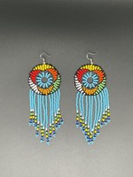 Kenya Multi-colored Beaded Dreamcatcher Earrings.