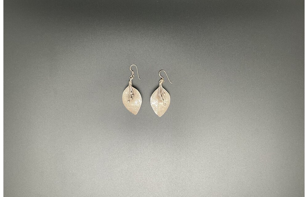 Antique Silver Leaf Earring