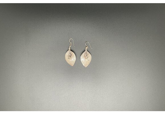 Antique Silver Leaf Earring