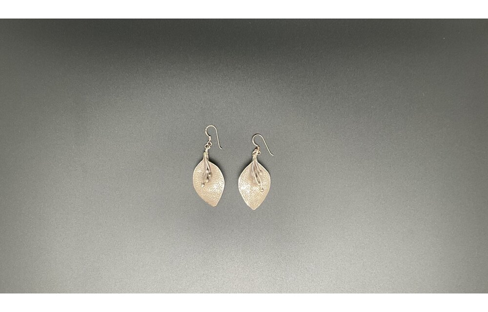 Antique Silver Leaf Earring