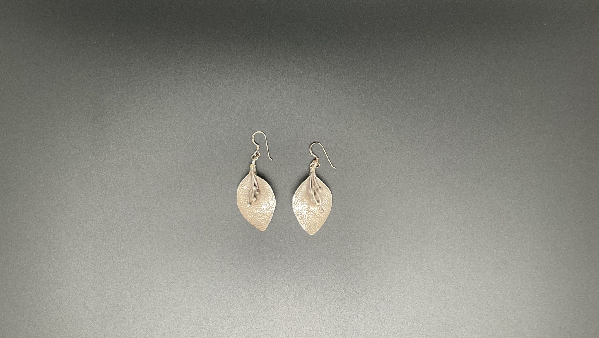 Antique Silver Leaf Earring