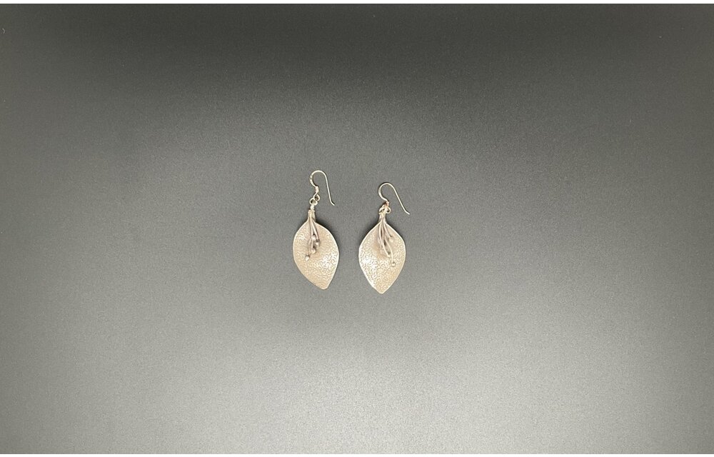 Antique Silver Leaf Earring
