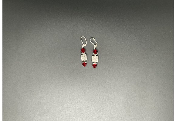 Sterling Silver Crest Earrings