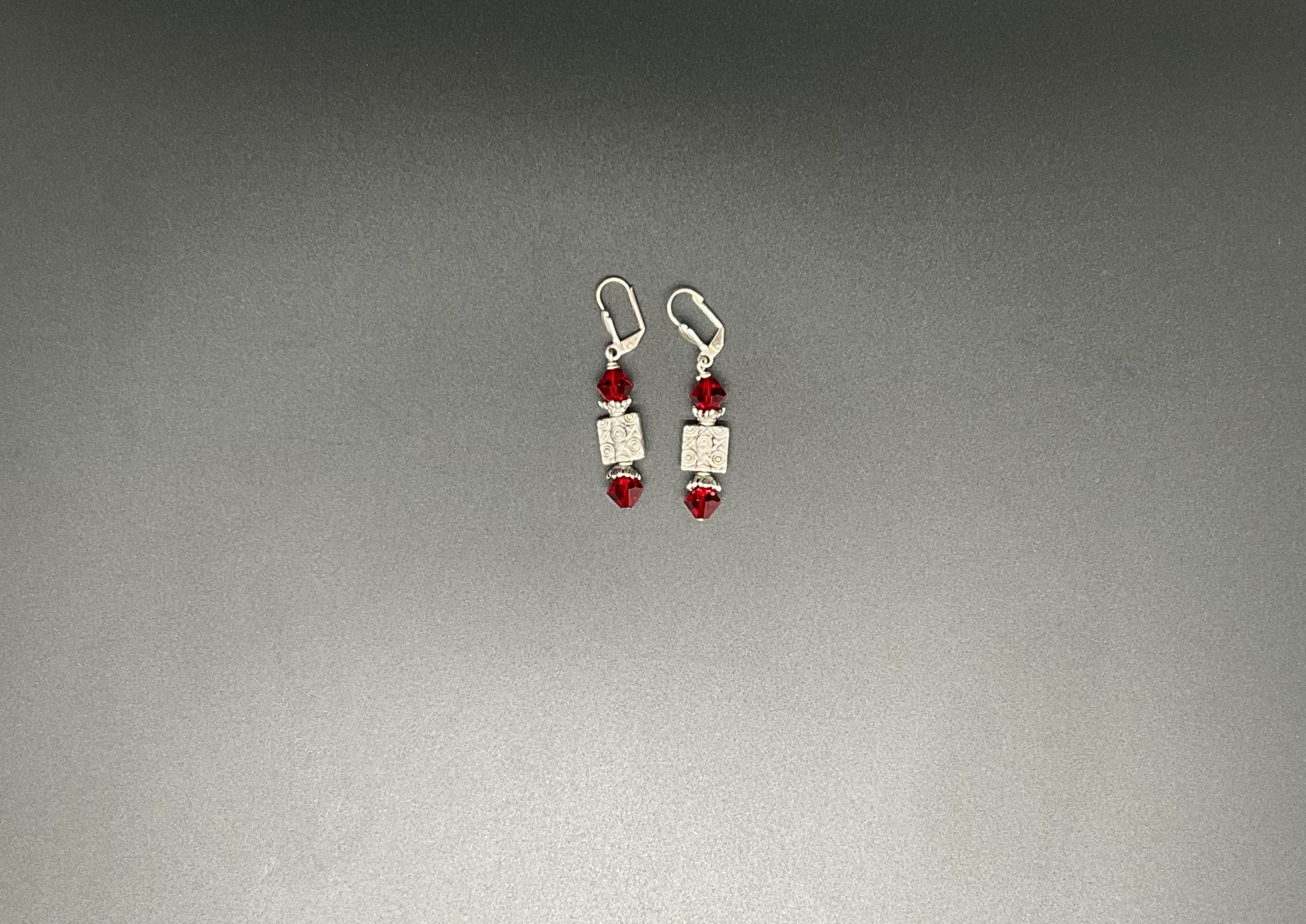 Sterling Silver Crest Earrings