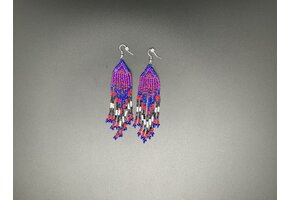 Long Colorful beaded earrings from Kenya.