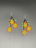 Kenya Colorful beaded flower earrings from Kenya