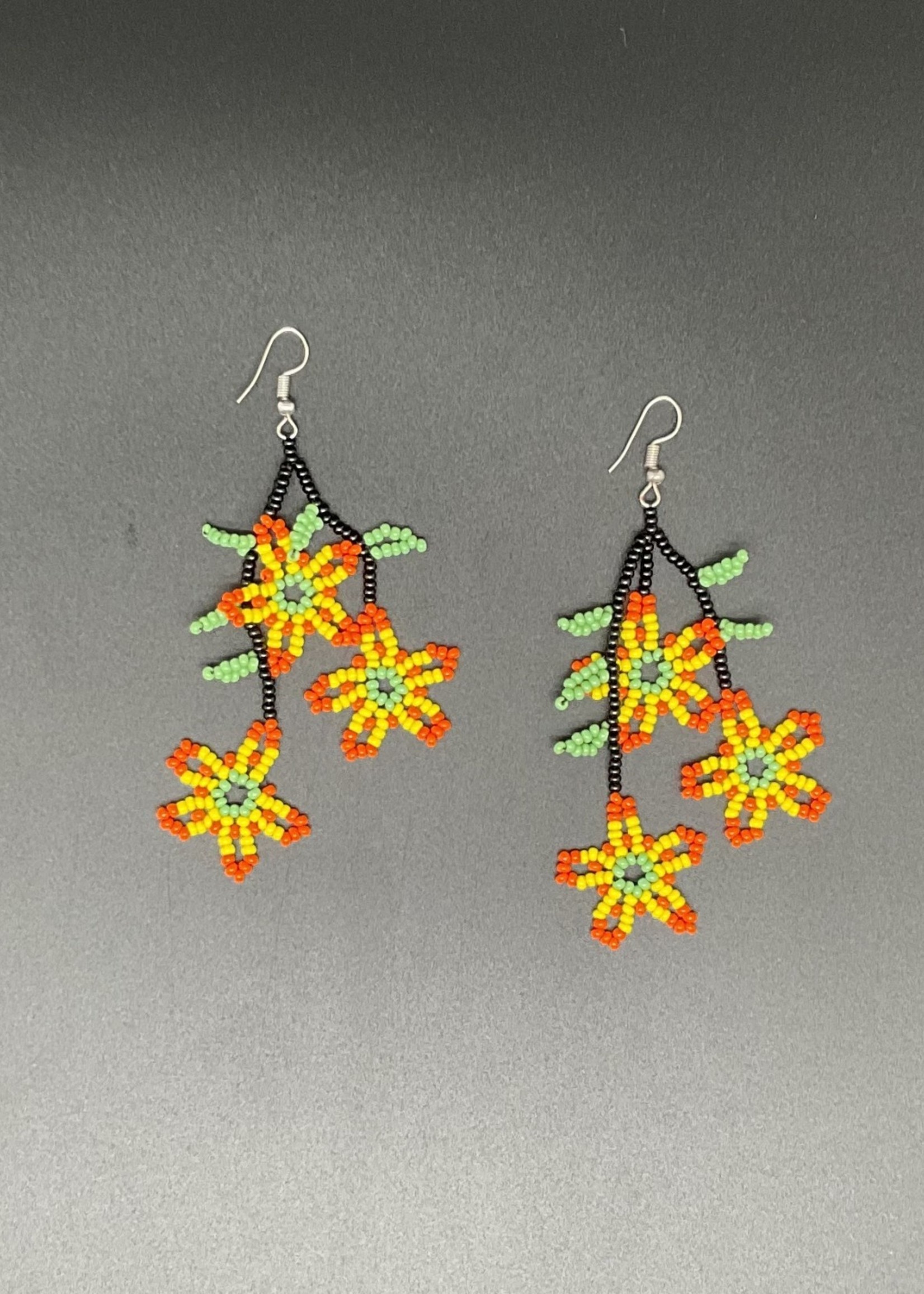 Kenya Colorful beaded flower earrings from Kenya