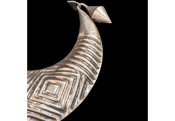 Dramatic handmade ornate Tuareg Silver Choker.