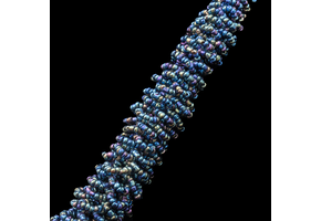 Intricate, woven beaded necklace.