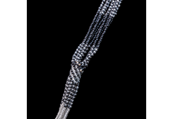 Black/white multi-beaded necklace.