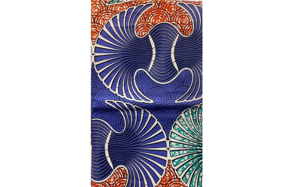 Fan Ankara Print. Sold by full yard only.