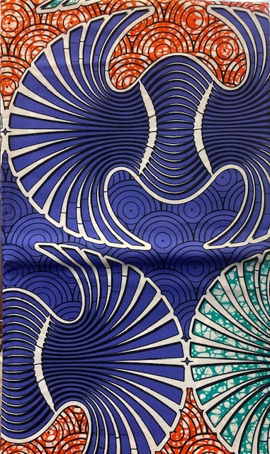 Fan Ankara Print. Sold by full yard only.